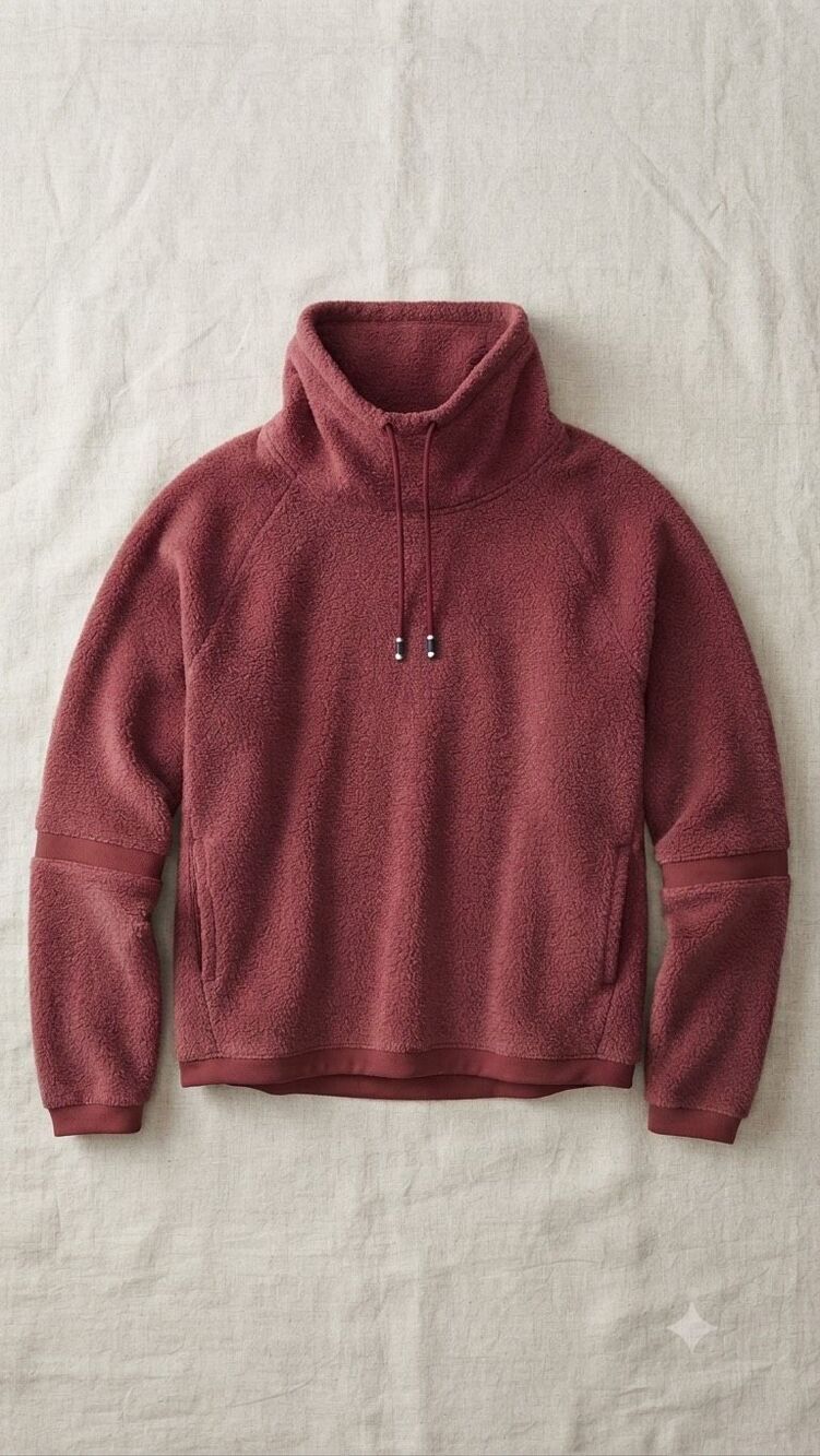 Nike Women’s Sherpa Fleece Mock Neck Sweatshirt Maroon Red Pullover Size XL
